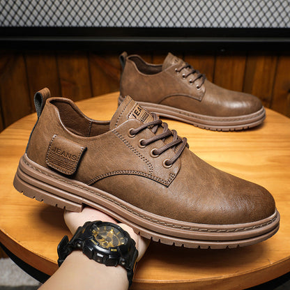 Damen Schnürschuhe Leder Rutschfest Klassisch