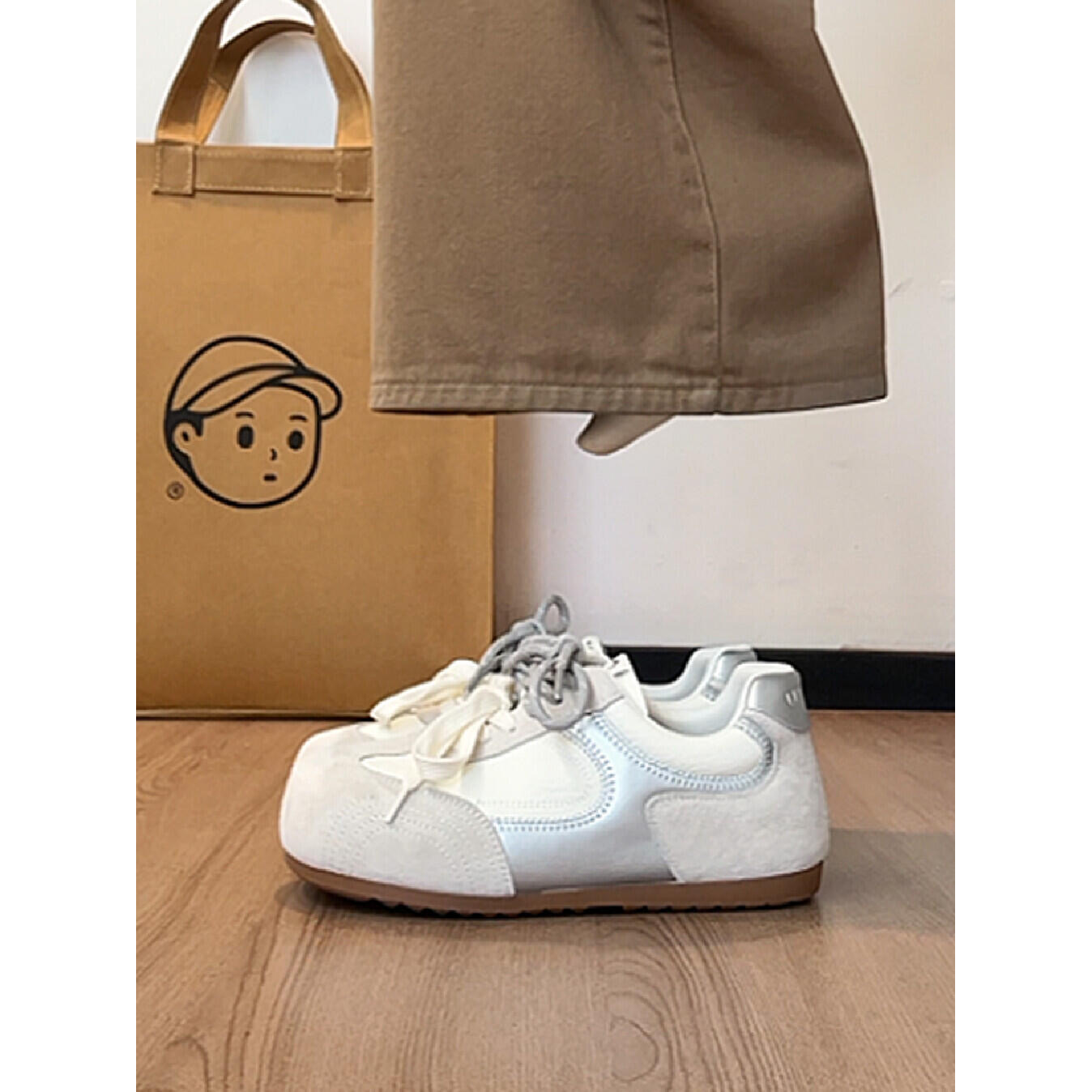 Damen Sneakers Sportlich Leder Rutschfest