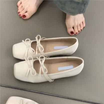 Damen Ballerinas Wildleder Elegant mit Schleife