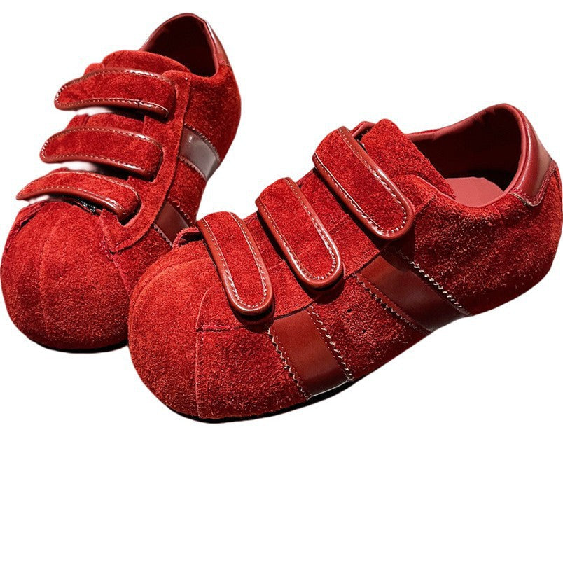 Damen Sneaker Wildleder Bequem Klettverschluss