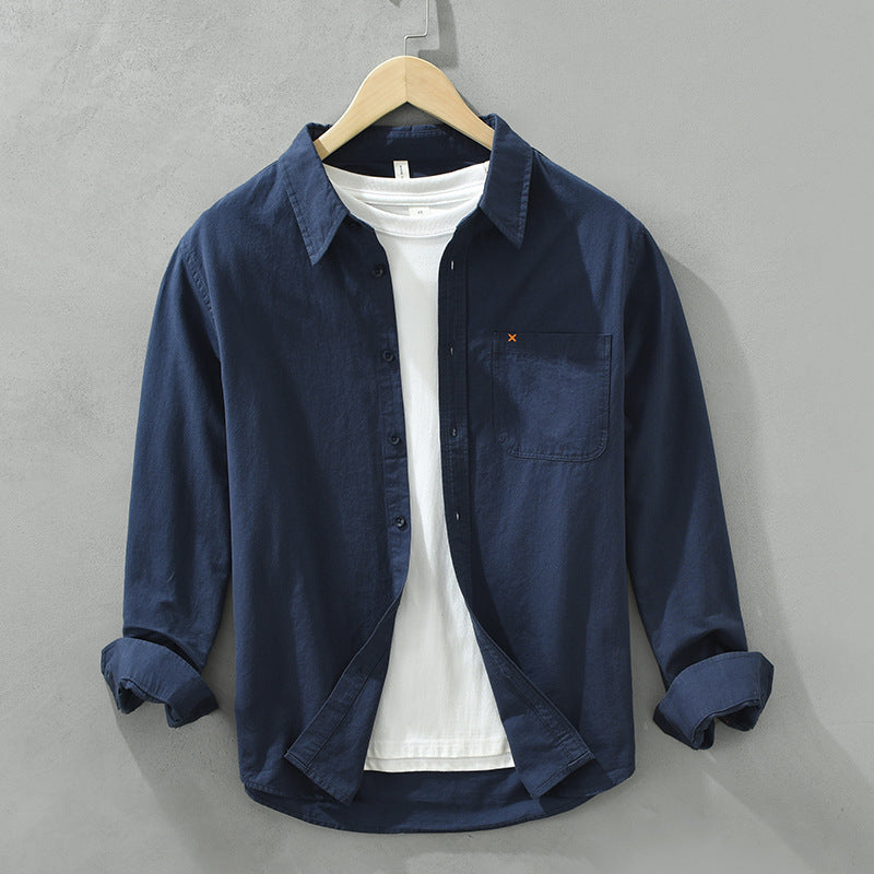 Herren Baumwollhemd Bequem Modern