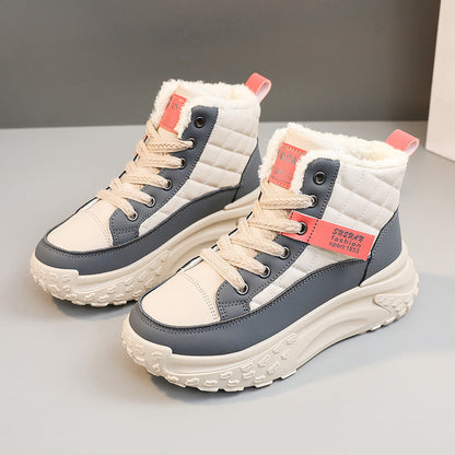 Damen Sneaker Hoch Sohle Kuschelig Rutschfest