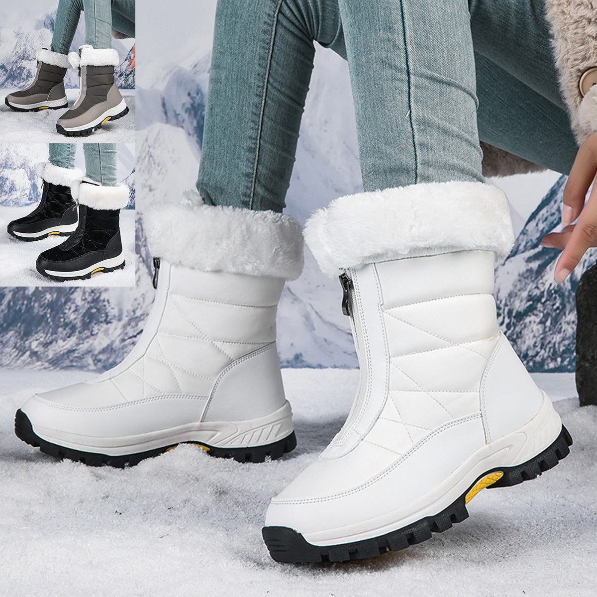 Damen Winterstiefel Warm Isoliert Rutschfest Wasserfest - Norvielle