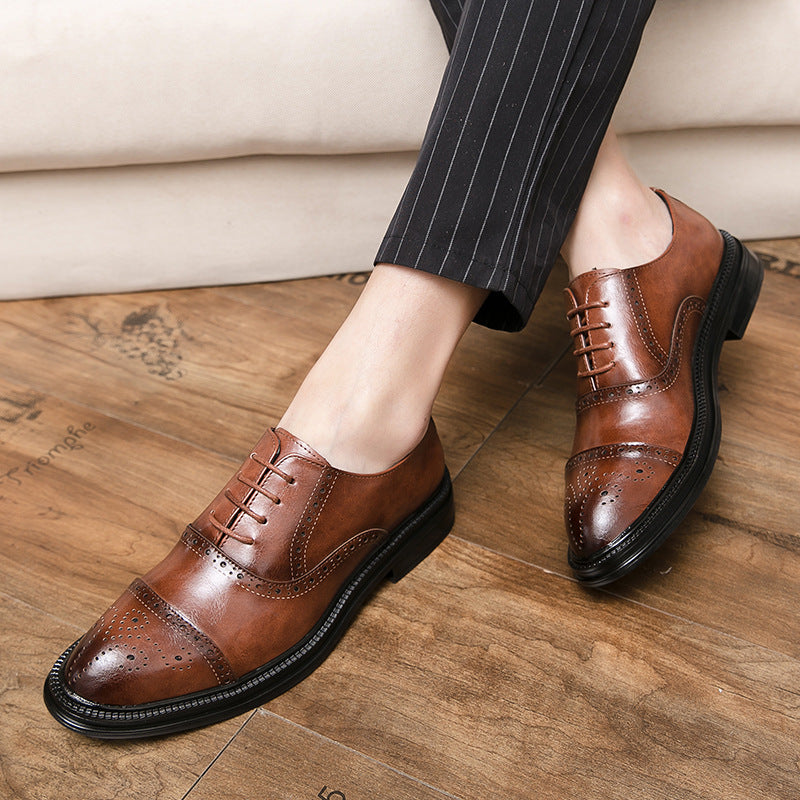 Damen Brogues Leder Schuhe Klassisch