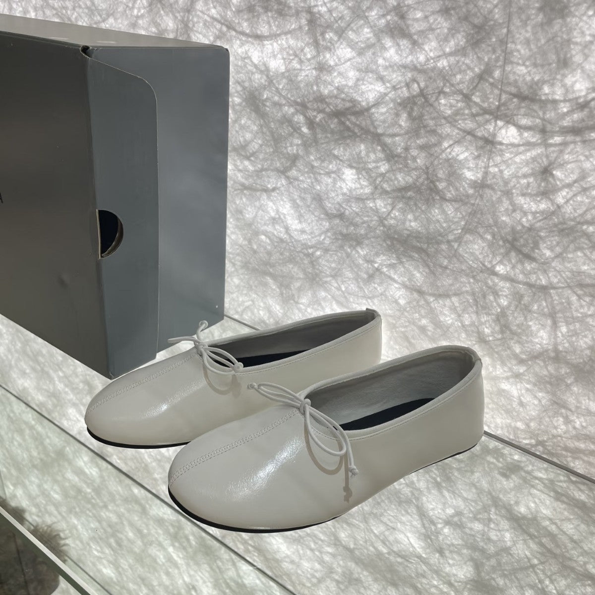 Damen Ballerinas Bequem Mit Schleifen Detail