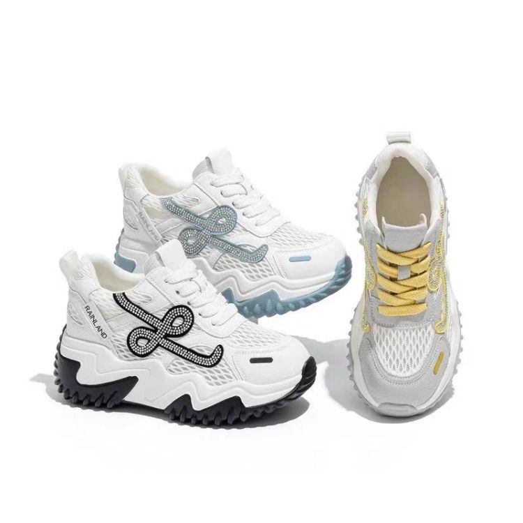 Damen Sneaker Atmungsaktiv Glitzernde Akzente Sportlich