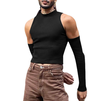 Herren Tanktop Stehkragen Ärmellos Sportlich