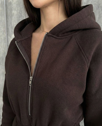 Damen Sweatanzug Stehkragen Sportlich Bequem