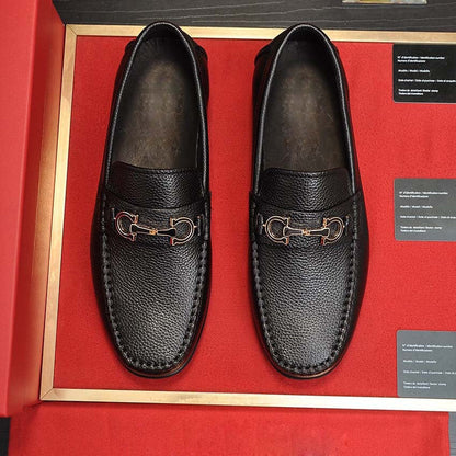 Herren Mokassins Leder Elegantes Design Schwarz - Norvielle