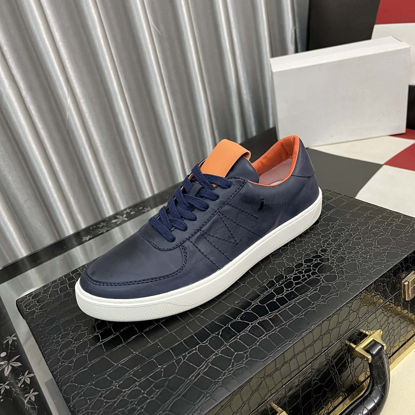 Herren Leder Sneaker Modern Lässig