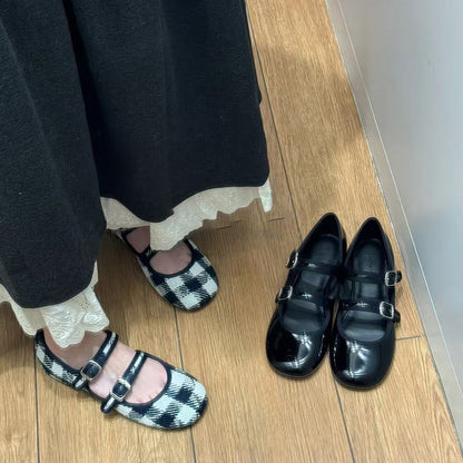 Damen Mary Jane Schuhe Elegant Riemen Schnalle