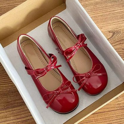 Damen Ballerinas Komfortabel Flach mit Schleifen - Norvielle