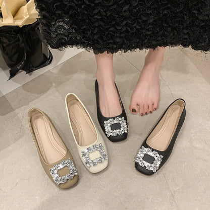 Damen Ballerinas Glitzer Schmuck Detail Elegantes Design