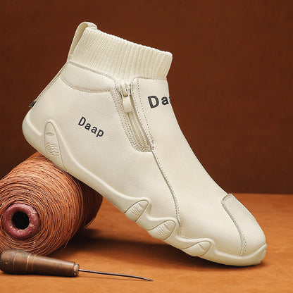 Damen Stiefel Leder Bequem