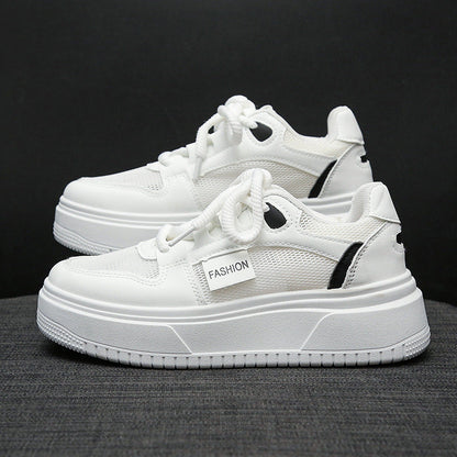 Damen Plattform Sneaker Atmungsaktives Mesh Weiß - Norvielle