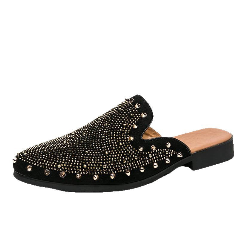 Damen Mokassins Weiches Innenfutter Nieten Lederschuhe