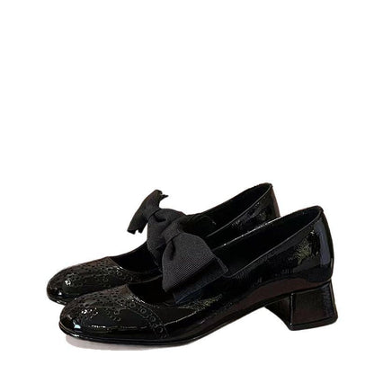 Damen Pumps Hochhackig mit Schleifen Detail