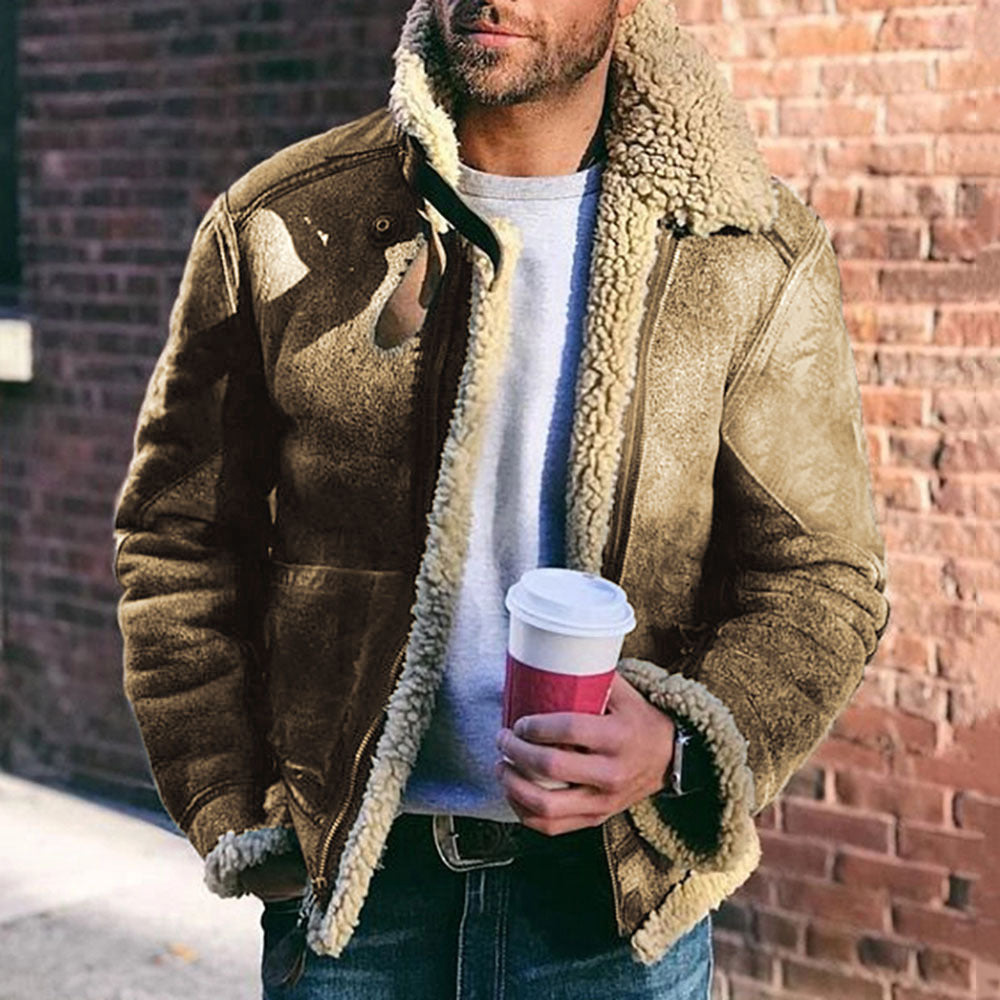 Herren Lederjacke Gefüttert Vintage Bikerjacke
