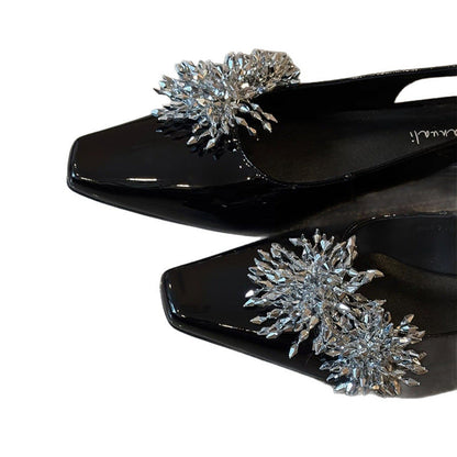 Damen Slingback Pumps Kristall Glitzer