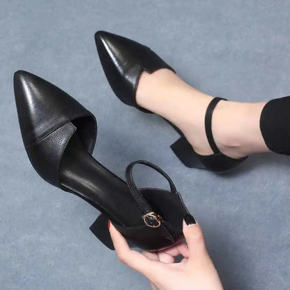 Damen Stilettos Elegante Schnalle Blockabsatz