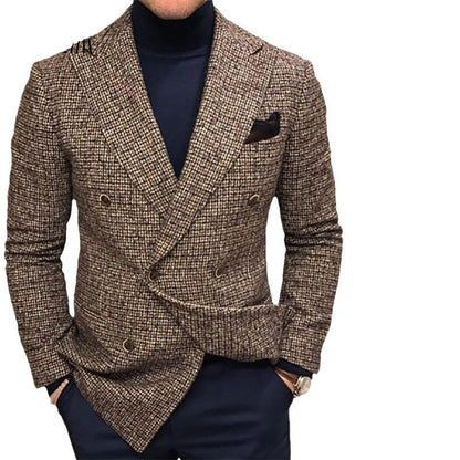 Herren Doppelreihenblazer Karomuster Modern