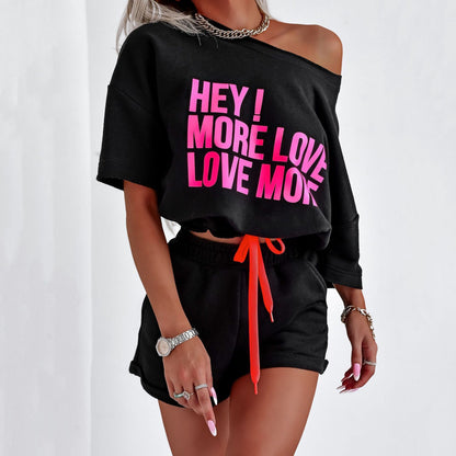 Damen Loungewear Set Elastisch Modern Grafikdruck