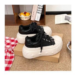Damen Plateau Sneaker Bequem Höhe 7cm Schuhe