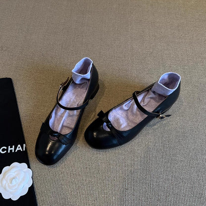 Damen Ballerinas Bequem Kreuzriemen Schnürung