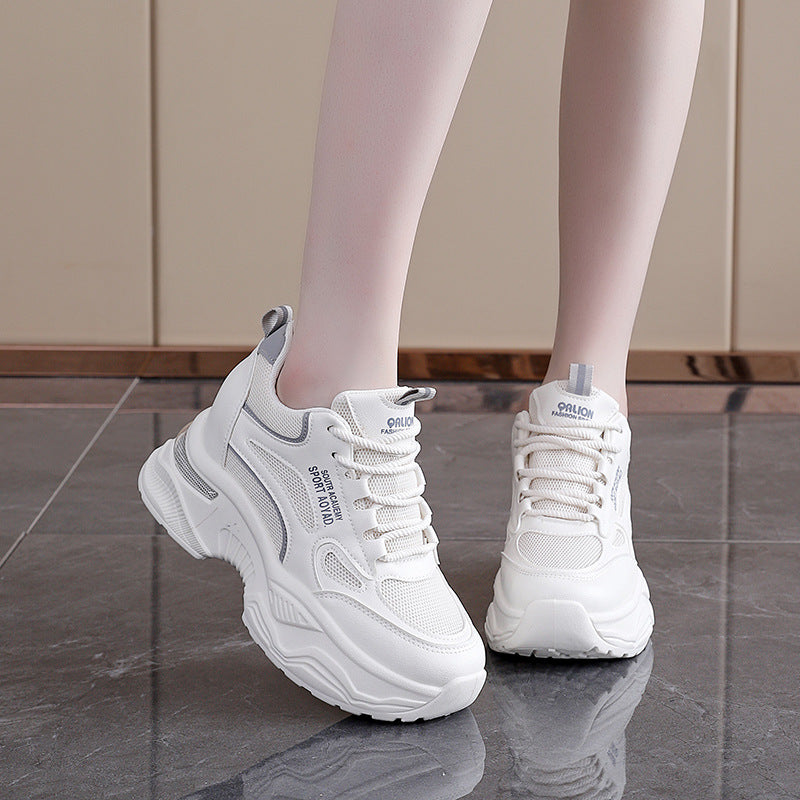 Damen Plattform Sneaker Atmungsaktives Material Modern