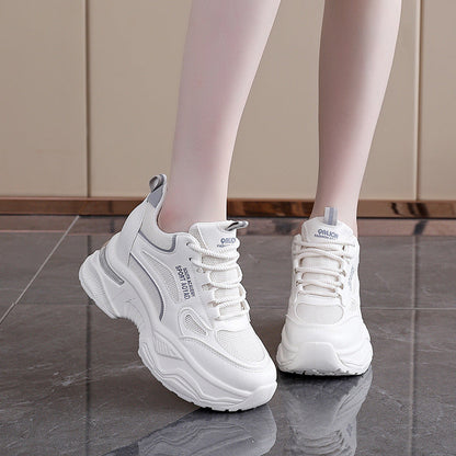Damen Plattform Sneaker Atmungsaktives Material Modern