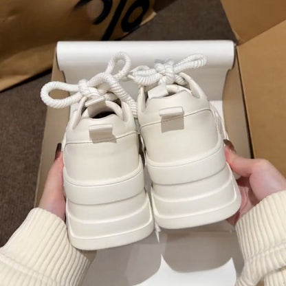 Damen Sneaker Hoch Modell Dicke Sohle Elastisch