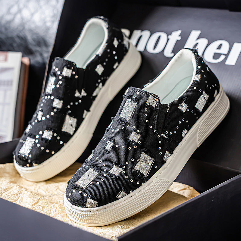 Damen Slip-On Sneaker Glitzer Optik