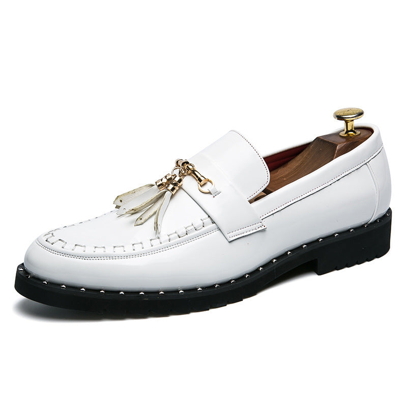 Damen Mokassins Elegante Goldene Nieten