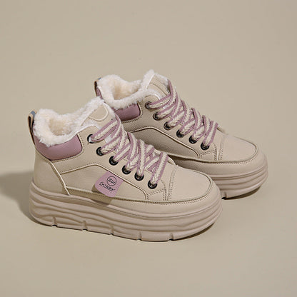 Damen High- Sneaker Warm Kuschelig Profilsohle
