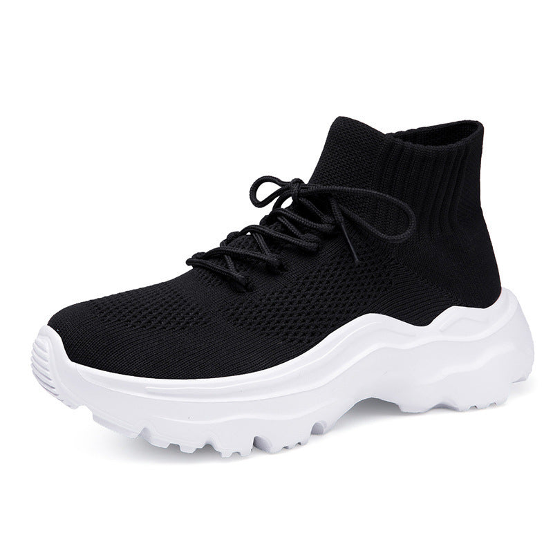 Damen Sneaker Strick Hochkragen Rutschfest Komfortschuhe wird