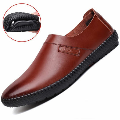 Damen Slip-On Schuhe Leder Bequem