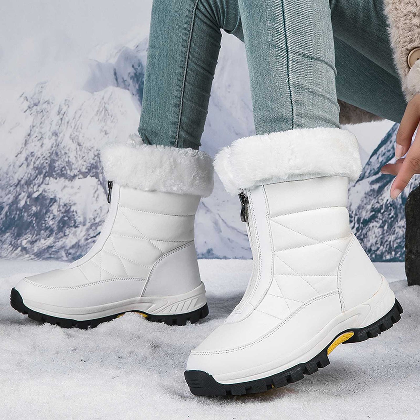Damen Winterstiefel Warm Isoliert Rutschfest Wasserfest