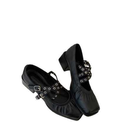 Damen Slingback Ballerinas Edel Leder Verstellbar