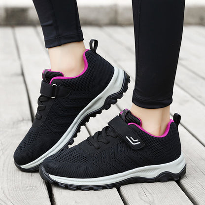 Damen Laufschuhe Atmungsaktives Mesh Rutschfest Klettverschluss