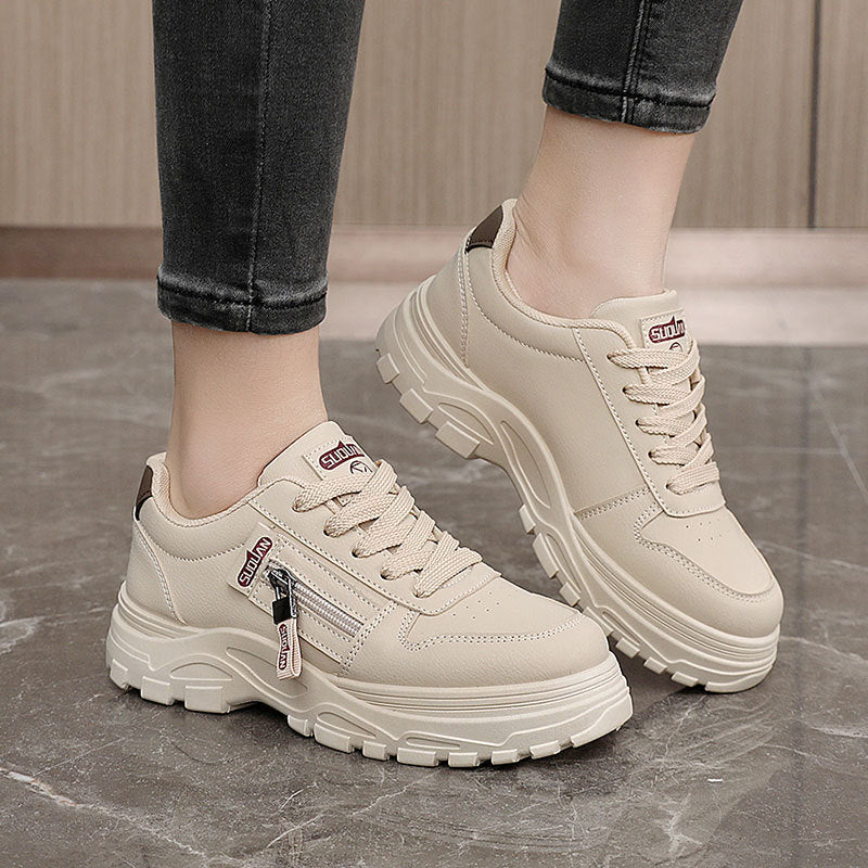Damen Chunky Sneaker Rutschfest Reißverschluss