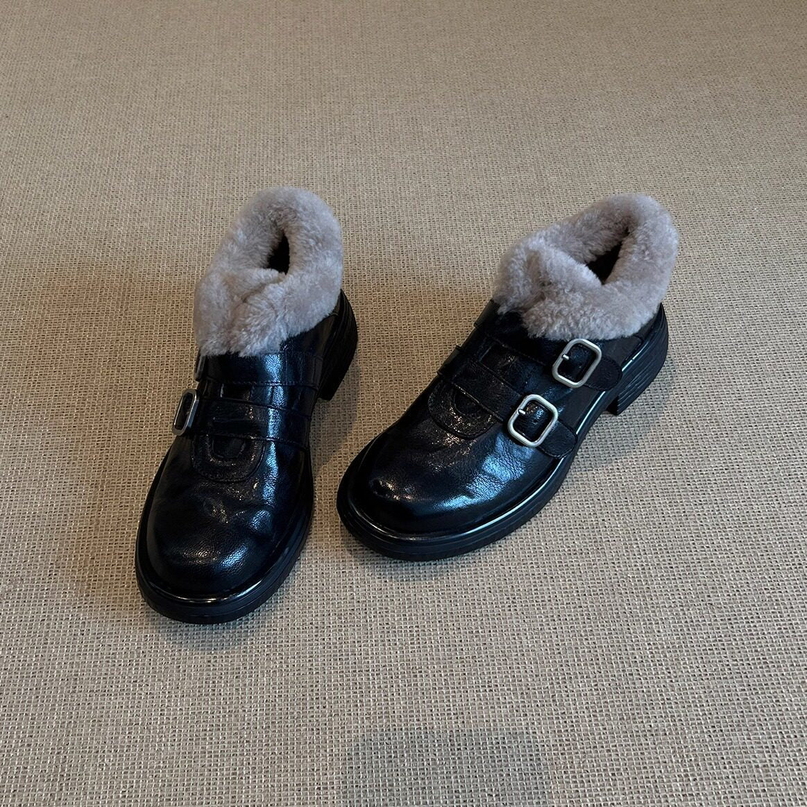 Damen Stiefeletten Gefüttert Schnürsenkel