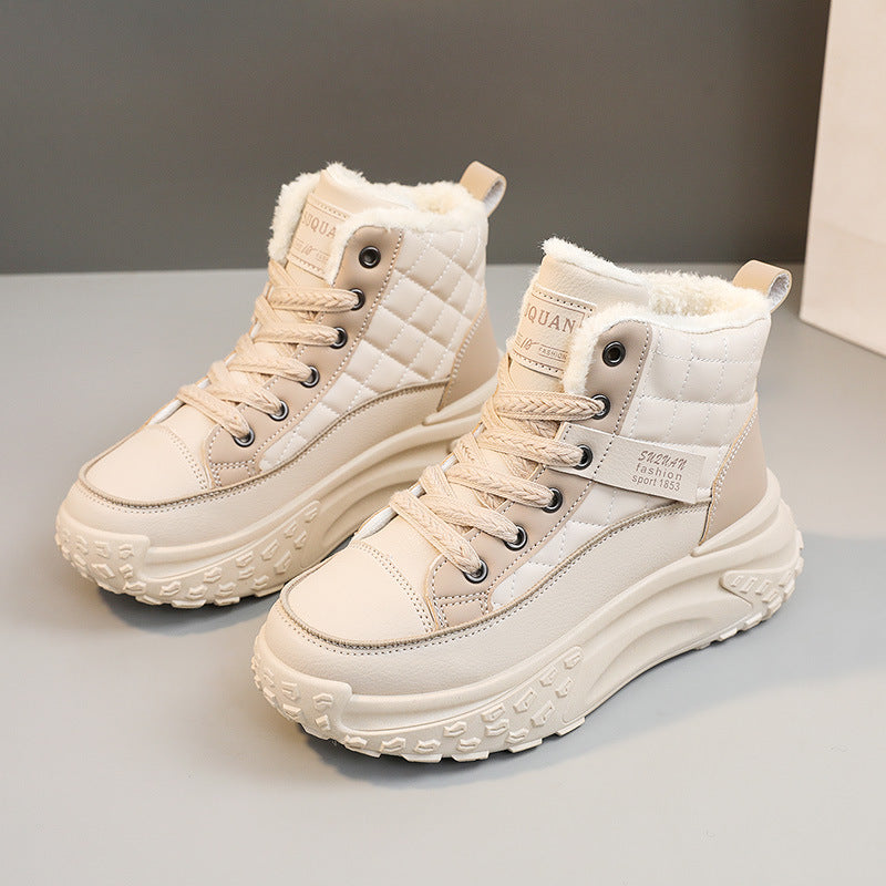 Damen Sneaker Hoch Sohle Kuschelig Rutschfest