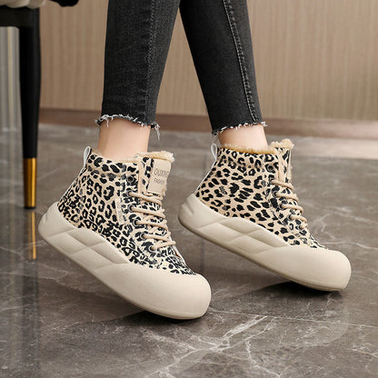 Damen High- Sneaker Wildleder Optik Kuschelig
