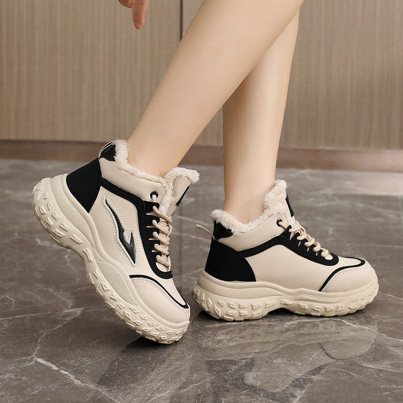 Damen Hohe Sneaker Rutschfeste Sportschuhe Kuschelig