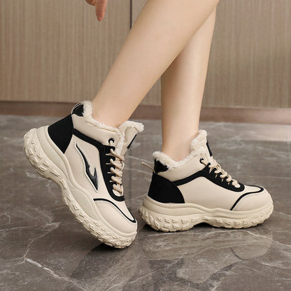 Damen Hohe Sneaker Rutschfeste Sportschuhe Kuschelig