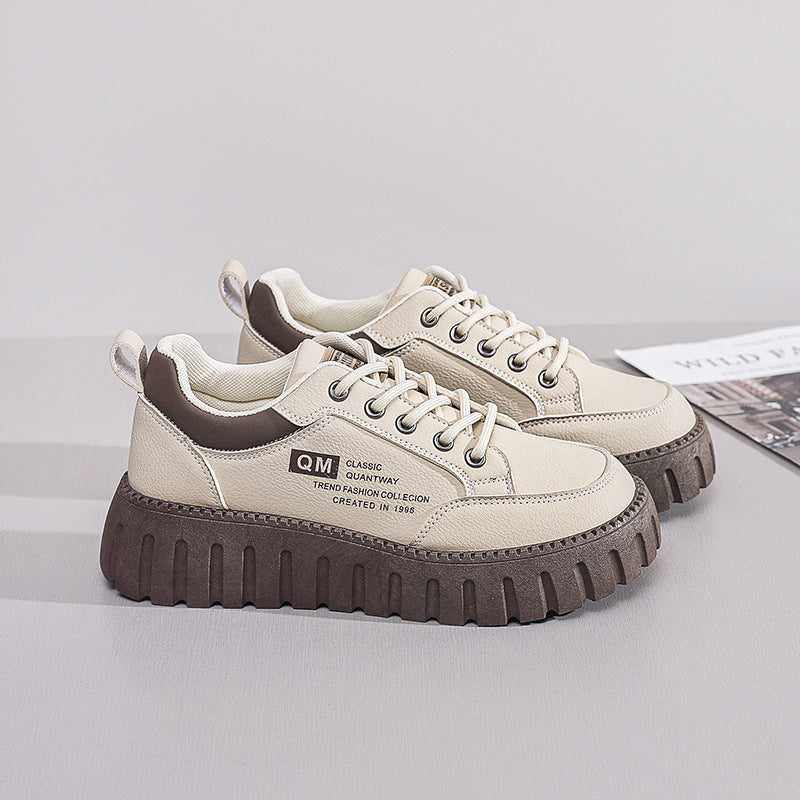 Damen Plattform Sneaker Atmungsaktives Material Gummi