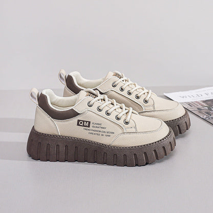 Damen Plattform Sneaker Atmungsaktives Material Gummi