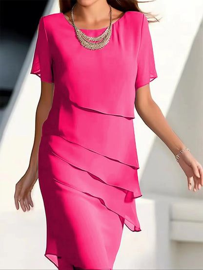 Damen Wickelkleid Schichten