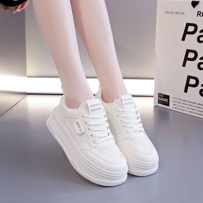 Damen Plateau Sneaker Atmungsaktives Material Elegant