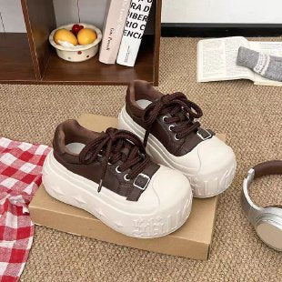 Damen Plateau Sneaker Bequem Höhe 7cm Schuhe